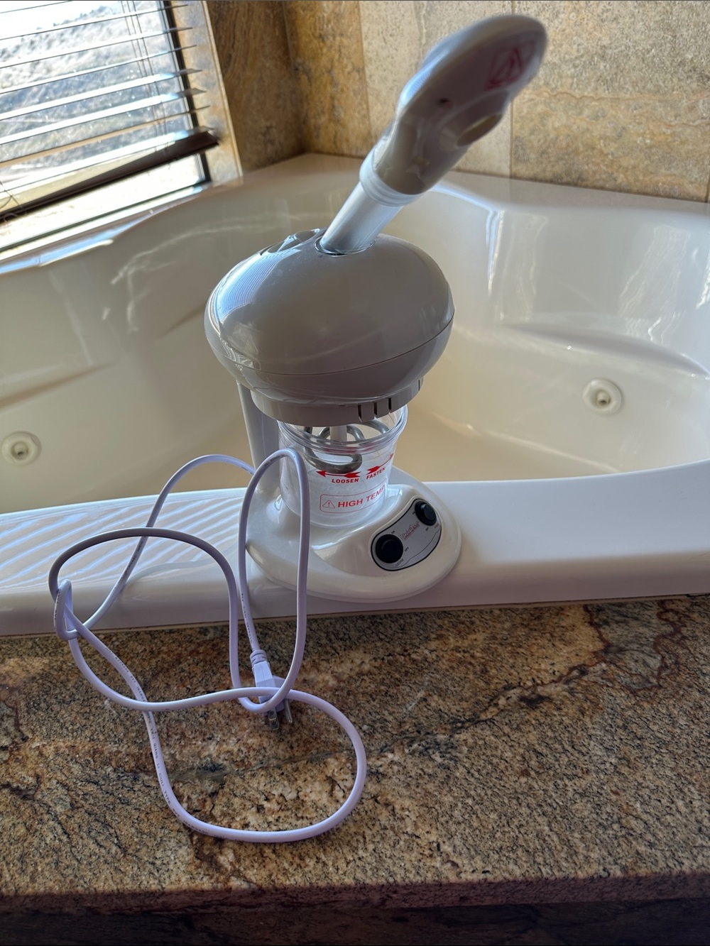 White Handheld Facial Steamer with Dual Control - Home Bath